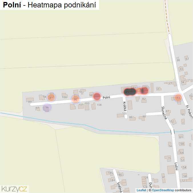 Mapa Polní - Firmy v ulici.