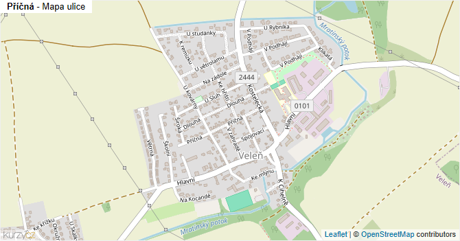 Příčná - mapa ulice