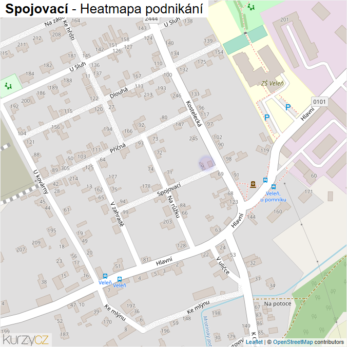 Mapa Spojovací - Firmy v ulici.