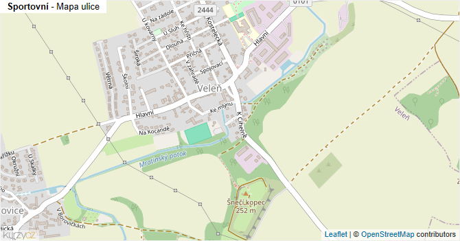 Sportovní - mapa ulice