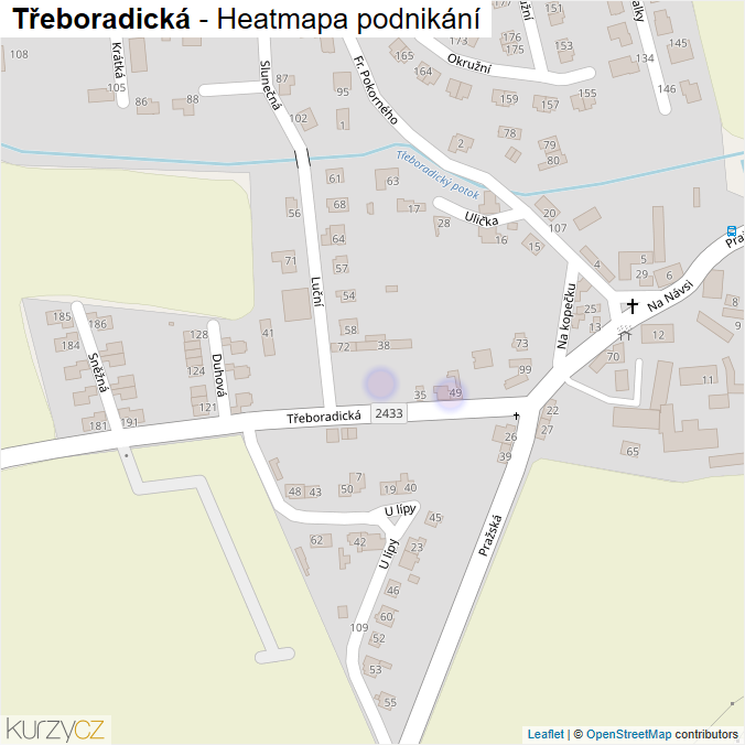 Mapa Třeboradická - Firmy v ulici.
