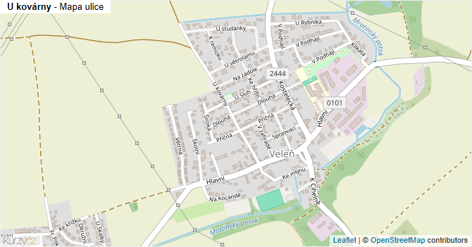 U kovárny - mapa ulice