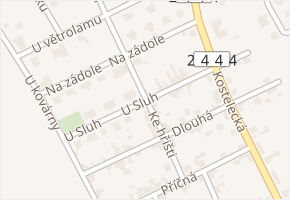 U Sluh v obci Veleň - mapa ulice