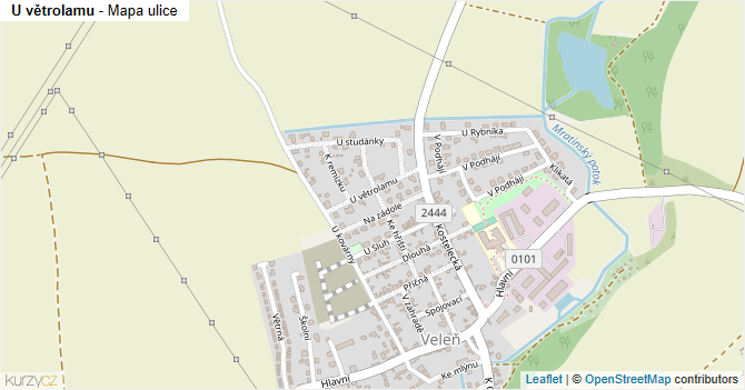 U větrolamu - mapa ulice
