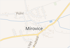 Ulička v obci Veleň - mapa ulice