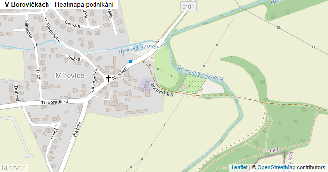 V Borovičkách - mapa podnikání