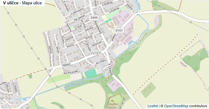 V uličce - mapa ulice