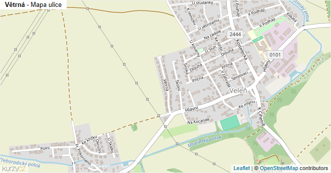 Větrná - mapa ulice