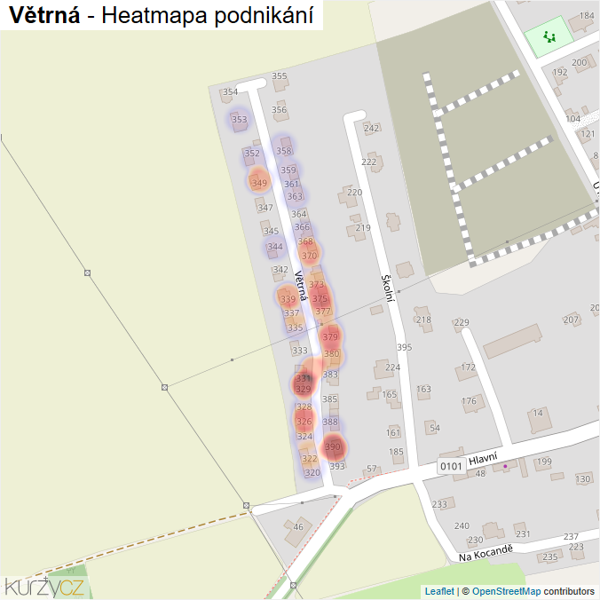 Mapa Větrná - Firmy v ulici.