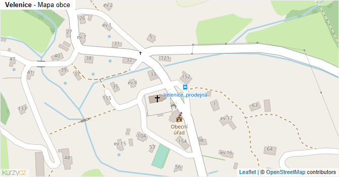 Velenice - mapa obce