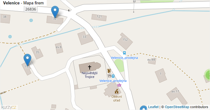 Velenice - mapa firem