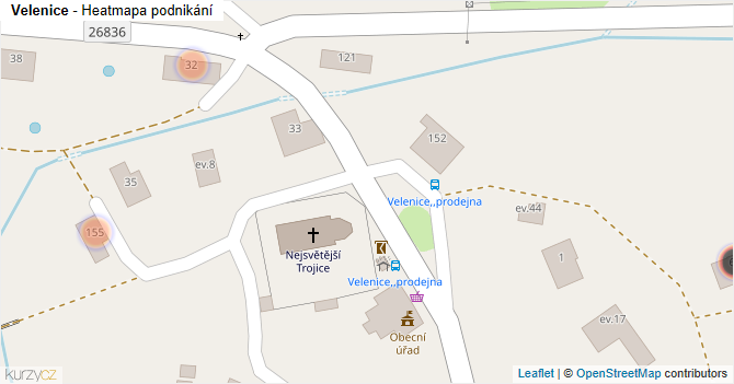 Velenice - mapa podnikání