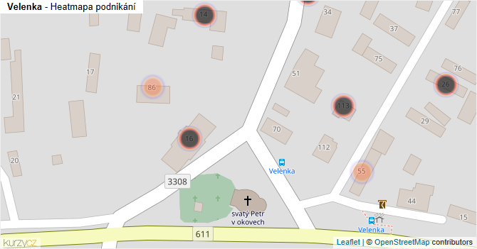 Velenka - mapa podnikání