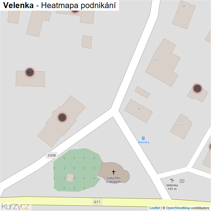 Mapa Velenka - Firmy v obci.