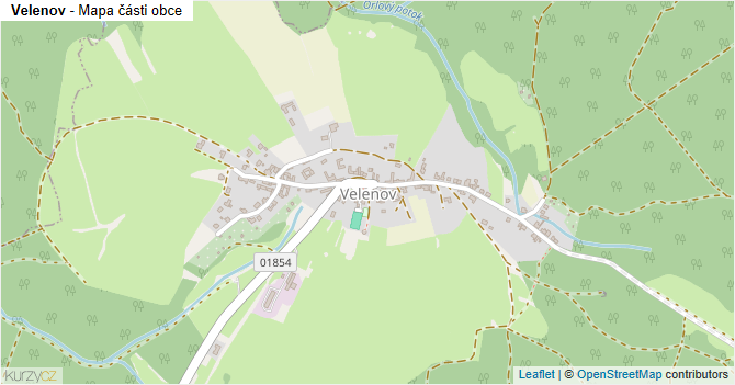 Velenov - mapa části obce