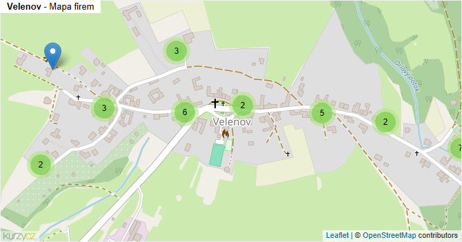 Velenov - mapa firem