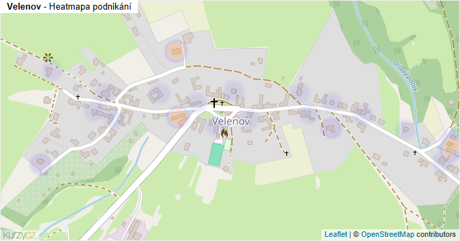 Velenov - mapa podnikání