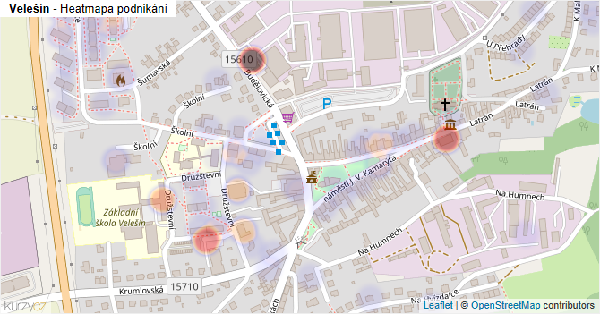 Velešín - mapa podnikání