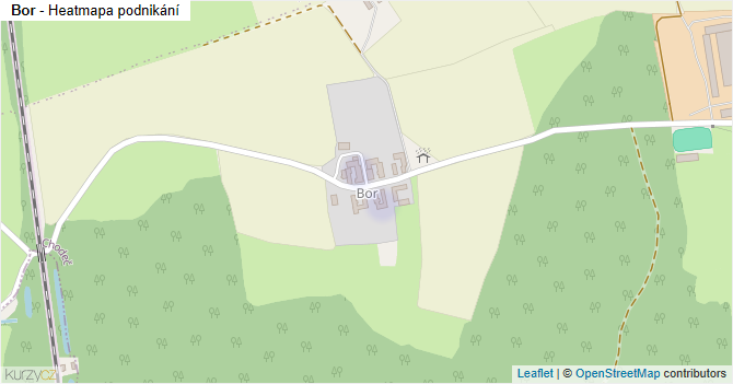 Bor - mapa podnikání