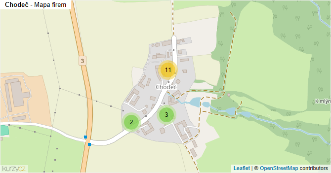 Chodeč - mapa firem