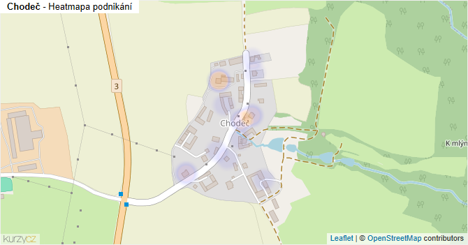 Chodeč - mapa podnikání