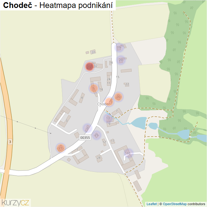 Mapa Chodeč - Firmy v části obce.