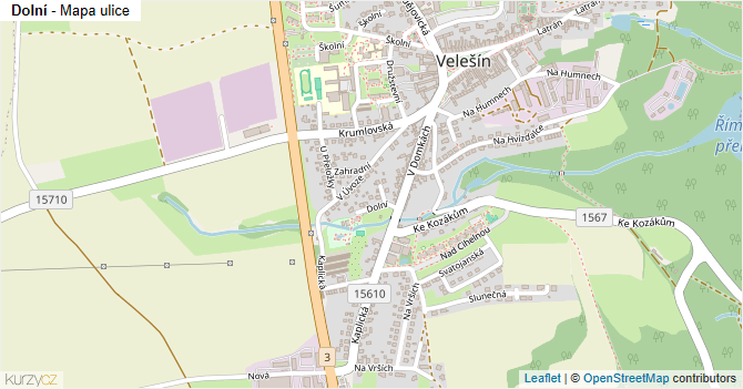 Dolní - mapa ulice