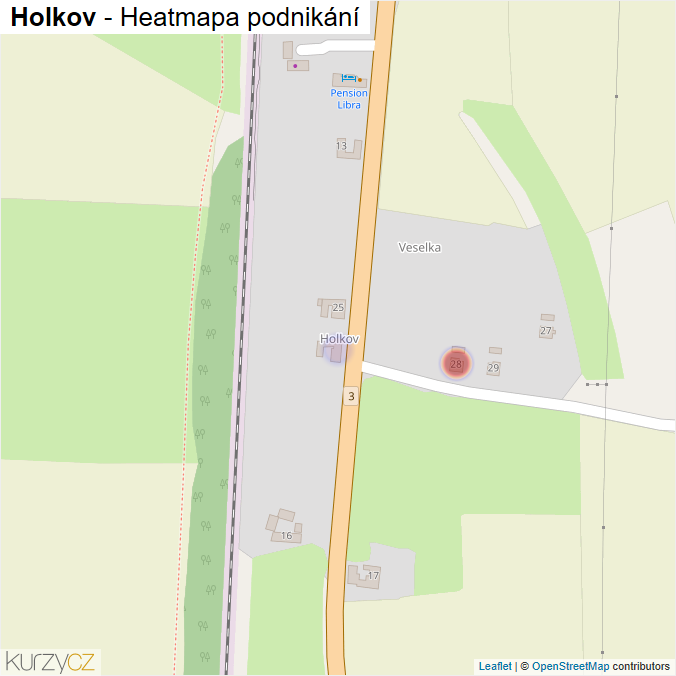 Mapa Holkov - Firmy v části obce.