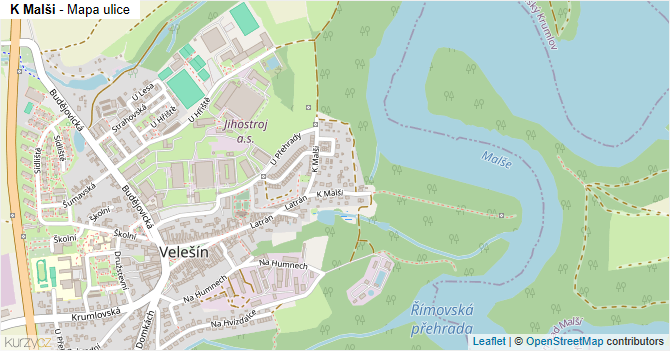 K Malši - mapa ulice