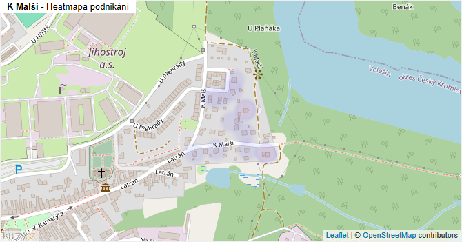 K Malši - mapa podnikání