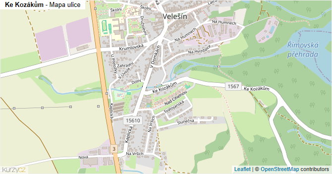 Ke Kozákům - mapa ulice