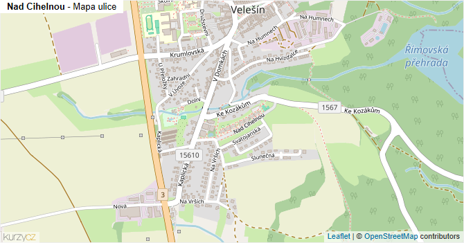 Nad Cihelnou - mapa ulice