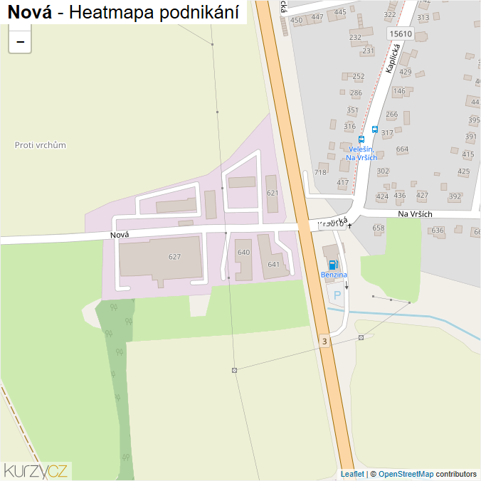 Mapa Nová - Firmy v ulici.