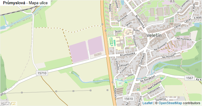 Průmyslová - mapa ulice