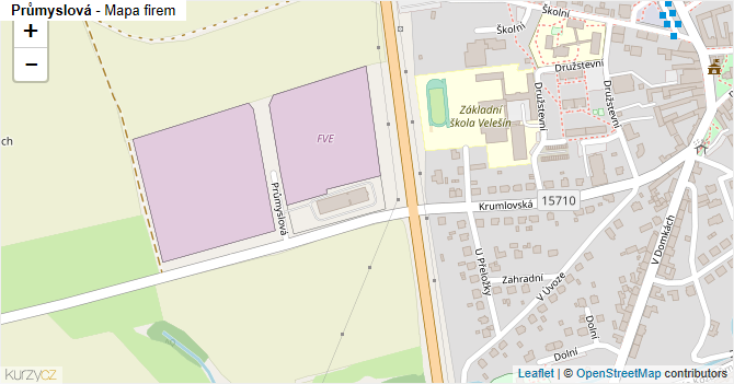 Průmyslová - mapa firem