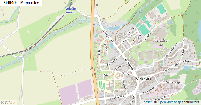 Sídliště - mapa ulice