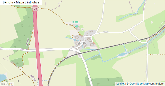 Skřidla - mapa části obce