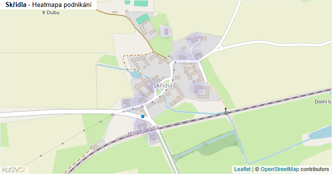 Skřidla - mapa podnikání