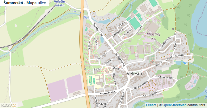 Šumavská - mapa ulice