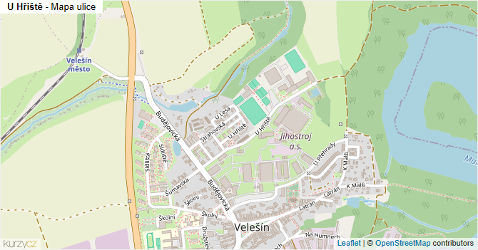 U Hřiště - mapa ulice