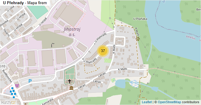 U Přehrady - mapa firem