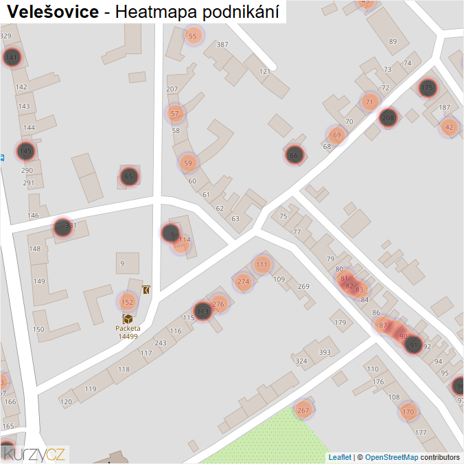 Mapa Velešovice - Firmy v obci.