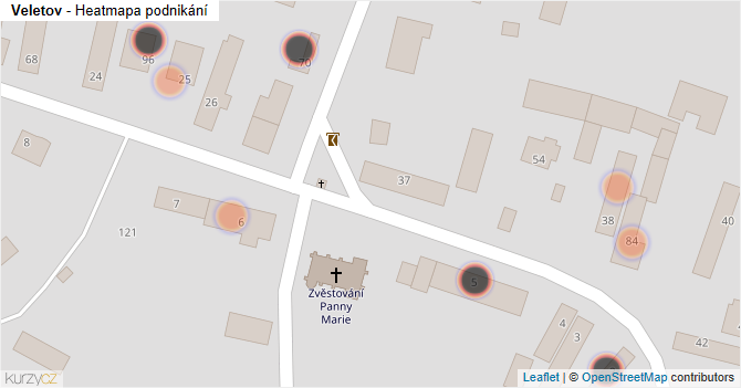 Veletov - mapa podnikání
