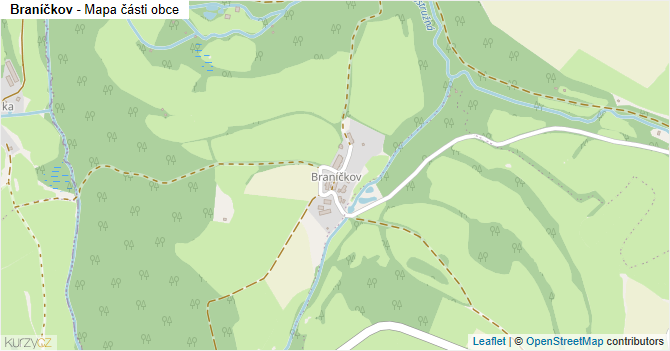 Braníčkov - mapa části obce