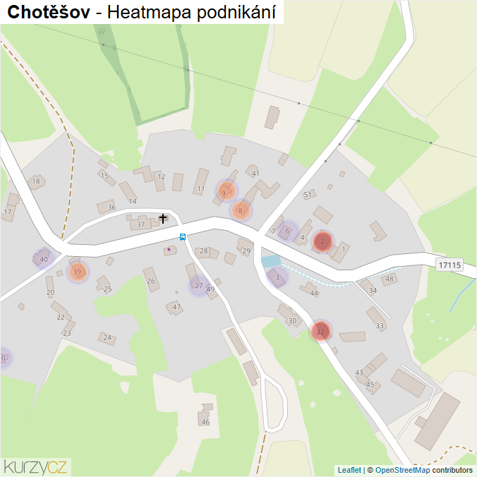 Mapa Chotěšov - Firmy v části obce.