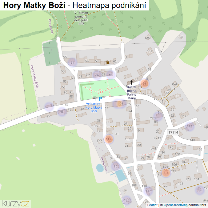 Mapa Hory Matky Boží - Firmy v části obce.
