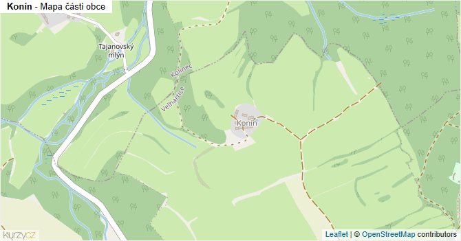Konín - mapa části obce
