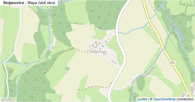 Stojanovice - mapa části obce