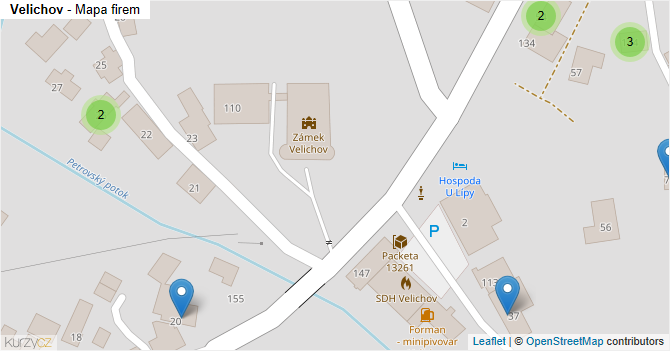 Velichov - mapa firem