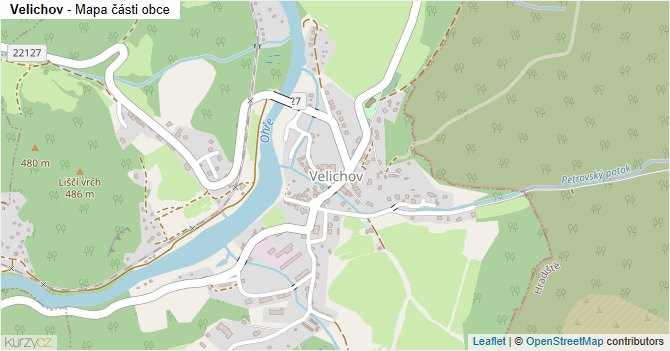 Velichov - mapa části obce